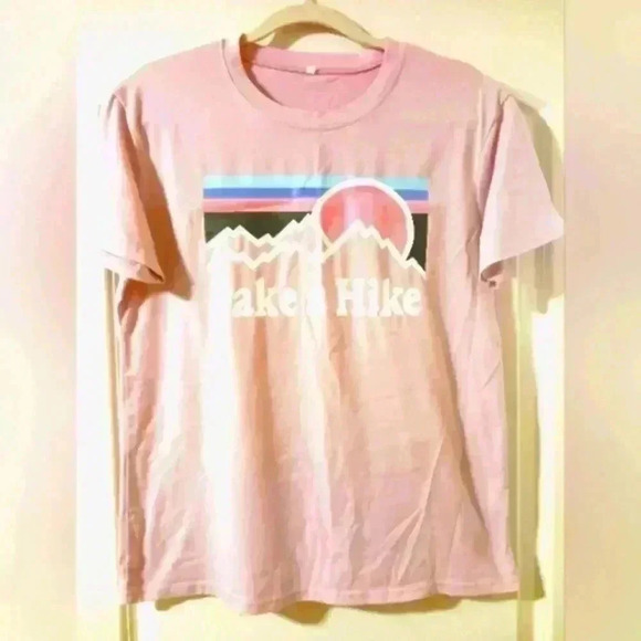 Womens Lilac One-of-a-Kind Vintage Graphic “Take a Hike” Short Sleeve Tee - Picture 2 of 2